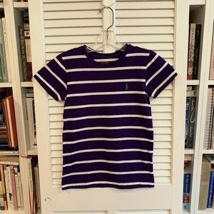 Polo Ralph Lauren Purple & White Striped Short Sleeve T-Shirt S/P
